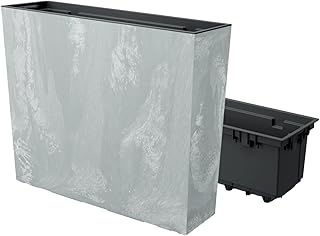 Jardinière pour Balcon Urban Case Beton Effect, avec réservoir, Dimensions (mm) 580 x 180 x 498, Couleur béton