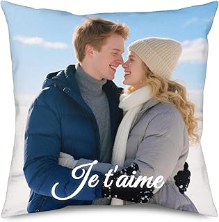 Coussin Photo Personnalisé Double Face, Taie d