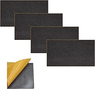 ACIT Feuille de néoprène adhésive isolante, lot de 4 feuilles, joint adhésif, caoutchouc adhésif, panneaux de mousse de polyuréthane, caoutchouc noir EPDM expansé (épaisseur 3MM, 10 x 10 CM)
