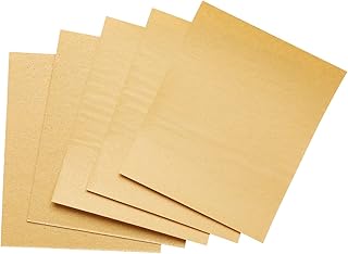 Fit For The Job 5 feuilles A4 papier de verre différentes tailles de grains, ponçage bois, meubles, métal, plâtre pour rénover et décorer la maison et plus – 1 x fins, 2 x moyens, 2 x gros, 230x280mm
