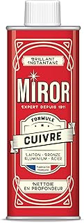 Miror Cuivre - Nettoyant Métaux - Laiton, Bronze, Aluminium, Acier et Zinc - Nettoie & Fait Briller - Anti-oxydant - Fabriqué En France - Flacon 250mL