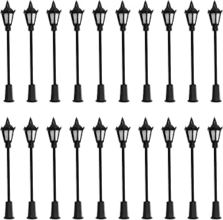 20PCS Lampe de Rue en Plastique LED Mini Poteau HO