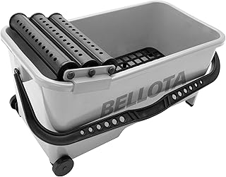 Bellota 58003 - Bac de nettoyage professionnel pour travaux de carrelage - Seau avec roues et 3 rouleaux égoutteurs
