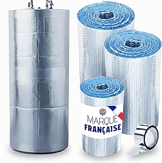Kit d’isolation pour ballon d’eau chaude jusqu’à 300L | Isolation thermique 4 couches premium | Installation rapide auto-adhésive | Livré roulé sans plis avec notice de pose et ruban isolant