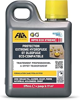 FILA Surface Care Solutions, MP90 ECO XTREME, Protecteur pour la Pierre, le Marbre, le Quartz, le Granit, le Béton, le Grès Poli, 375 ml