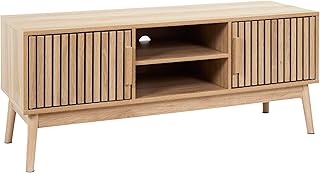 HOME DECO FACTORY, HD0088, Meuble Télé Bas, Modèle Klaus, Collection Natural Crush, Mobilier Contemporain, Meuble, Meuble TV, 117 x 48 x 40 cm, Marron