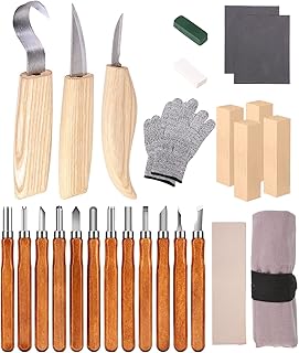 Zawaer Ciseaux à Bois, Couteau Sculpture Bois, 26PCS Outils Sculpture Sur Bois, Kit Sculpture Bois, DIY Outils de Sculpture, Ciseaux Bois Outils De Sculpture,Pour Débutants Professionnels Sculpteurs