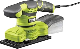 RYOBI - Ponceuse Vibrante Filaire 200W RSS200-GA20 – Plateau 1/3 de Feuille, Vitesse Variable, Système Aspirant, Poignée GripZone™, 20 abrasifs